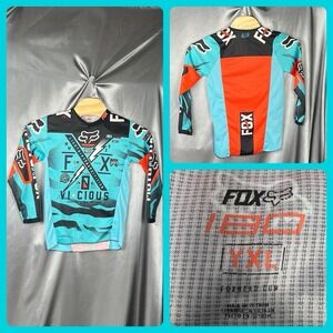 Fox Racing 180 Vicious Long-Sleeve Dirt Bike / Motocross Jersey Youth XL Aqua